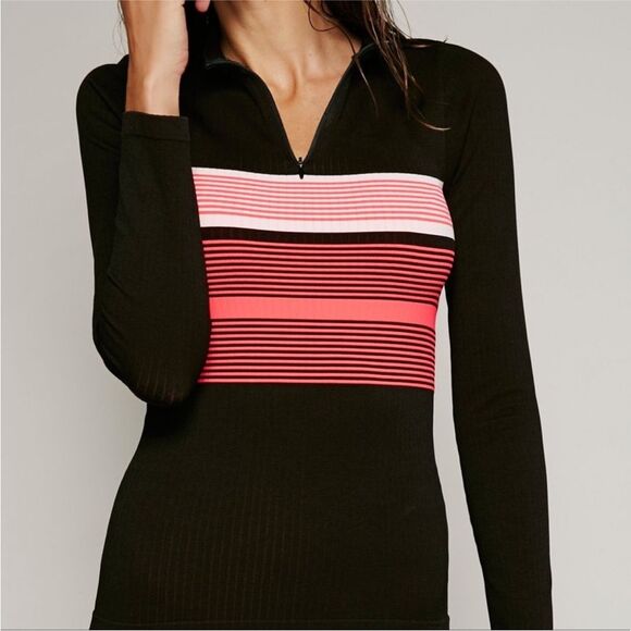 NWOT Free People Pullover 1/4 Zip Athletic Fitted Long Sleeve Mock Neck Top M/L - Picture 13 of 13